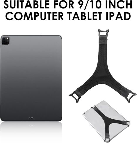 2 Pack Security Tablets Hand Strap Holder, 7.6''-11'' Handle Grip High-Elasticity Bands, Lightweight One-Handed Operation No-Dropping Strap Compatible with iPad/Air Kindle eReaders (Black) in Saudi Arabia