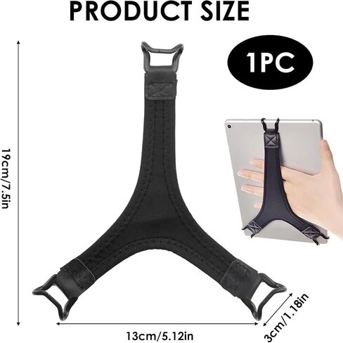 2 Pack Security Tablets Hand Strap Holder, 7.6''-11'' Handle Grip High-Elasticity Bands, Lightweight One-Handed Operation No-Dropping Strap Compatible with iPad/Air Kindle eReaders (Black) in Saudi Arabia