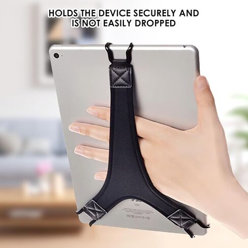 2 Pack Security Tablets Hand Strap Holder, 7.6''-11'' Handle Grip High-Elasticity Bands, Lightweight One-Handed Operation No-Dropping Strap Compatible with iPad/Air Kindle eReaders (Black) in Saudi Arabia