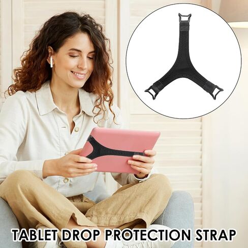 2 Pack Security Tablets Hand Strap Holder, 7.6''-11'' Handle Grip High-Elasticity Bands, Lightweight One-Handed Operation No-Dropping Strap Compatible with iPad/Air Kindle eReaders (Black) in Saudi Arabia
