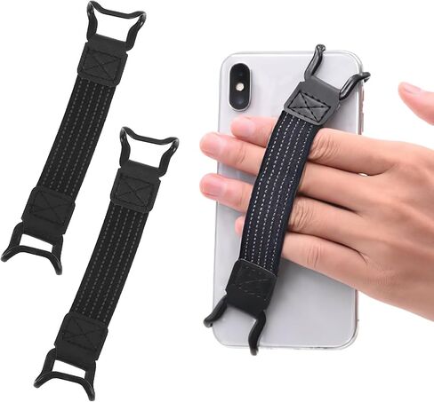 2 Pack Security Tablets Hand Strap Holder, 7.6''-11'' Handle Grip High-Elasticity Bands, Lightweight One-Handed Operation No-Dropping Strap Compatible with iPad/Air Kindle eReaders (Black) in Saudi Arabia