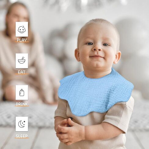 مرايل أطفال من EllieHouse للفتيات والأولاد، 10 قطع من مرايل الموسلين مرايل لعاب المرايل المصنوعة من القطن للفتيات الصغيرات والأولاد مرايل التسنين in Saudi Arabia