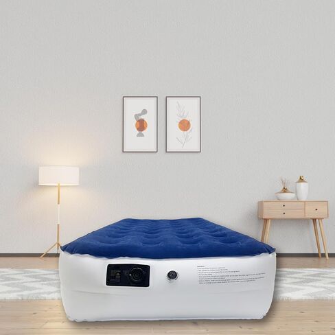 Greaton, 9-Inch Durable Luxury Inflatable Air Mattress with Comfort Coil Technology and High Capacity Pump, Good for Camping, Home and Portable Travel, Twin, Blue in Kuwait