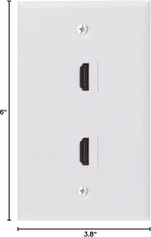 Halokny HDMI Wall Plate 1 Port, HDMI Keystone Female to Female Coupler Jack Face Plate Socket Insert Jack Outlet Panel Mount for Projector & Home Theater -White (1 Port HDMI) in Saudi Arabia