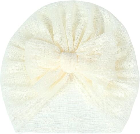 Baby Girls Infant Toddler Bowknot Lace Hats Headbands Beanie Headwraps Hat Newborn Turban Cap.(MZ15) in Saudi Arabia