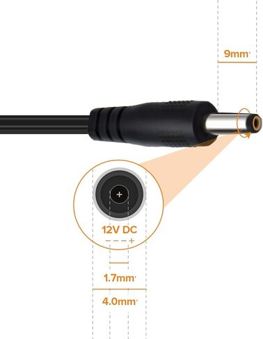 كابل توصيل بطارية 12 فولت مع موصلات أنثى بأسمائها الحقيقية 6.56 قدم / 2 متر in Kuwait