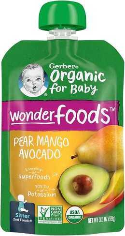 Gerber Organic Baby Food Pouches, 2nd Foods for Sitter, Fruit & Veggie Variety Pack, 3.5 Ounce (Set of 18) in Saudi Arabia