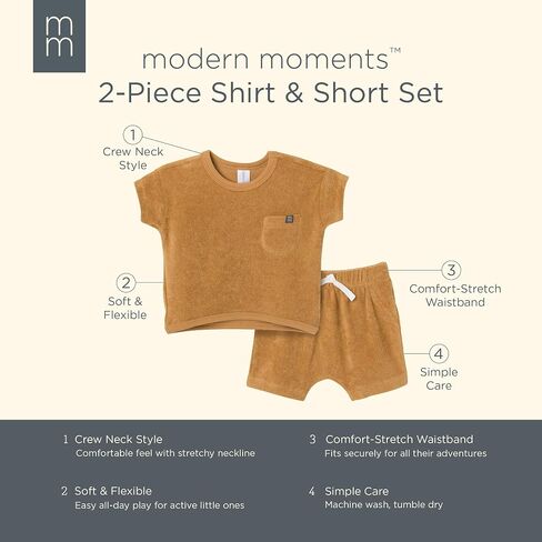 Modern Moments baby-boys 2-piece Knit Terry Shirt and Short in Saudi Arabia