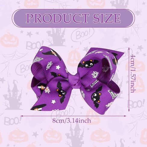 Halloween Hair Clips for Girls Purple Hair Bows Bat Hair Accessories Cute Cartoon Hairpins Bowknot Alligator Hair Barrettes Clip for Halloween Party Cosplay Decoration Supplies 2Pcs in Saudi Arabia