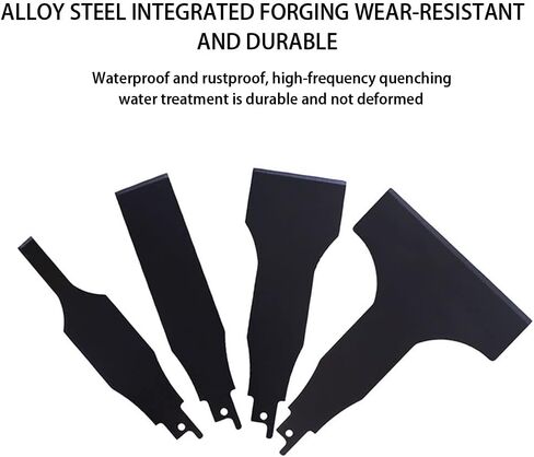 EMVANV 4 قطع/مجموعة من شفرات المنشار الترددي، مرفق أداة الكشط للمناشير الترددية، أدوات تنظيف البلاط من الفولاذ الكربوني لإزالة فجوات صمغ البلاط والمواد اللاصقة، وتنظيف الجدران (4 قطع) in Kuwait