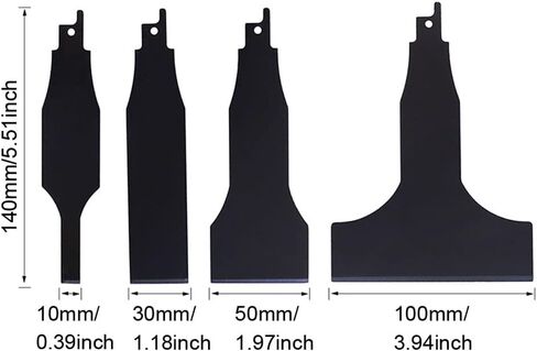 EMVANV 4 قطع/مجموعة من شفرات المنشار الترددي، مرفق أداة الكشط للمناشير الترددية، أدوات تنظيف البلاط من الفولاذ الكربوني لإزالة فجوات صمغ البلاط والمواد اللاصقة، وتنظيف الجدران (4 قطع) in Kuwait