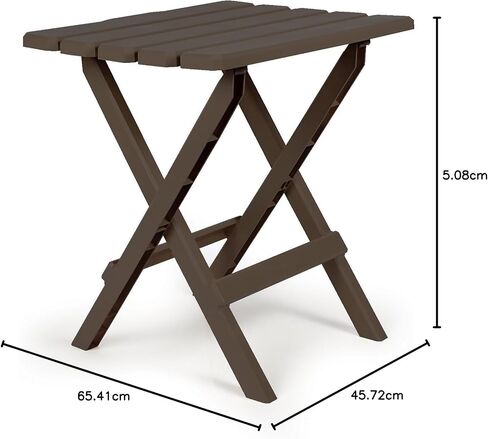 Camco 21048 51886 Mocha Large Adirondack طاولة جانبية قابلة للطي للاستخدام الخارجي، مثالية للشاطئ، والتخييم، والنزهات، والطهي والمزيد، مقاومة للطقس والصدأ in Saudi Arabia