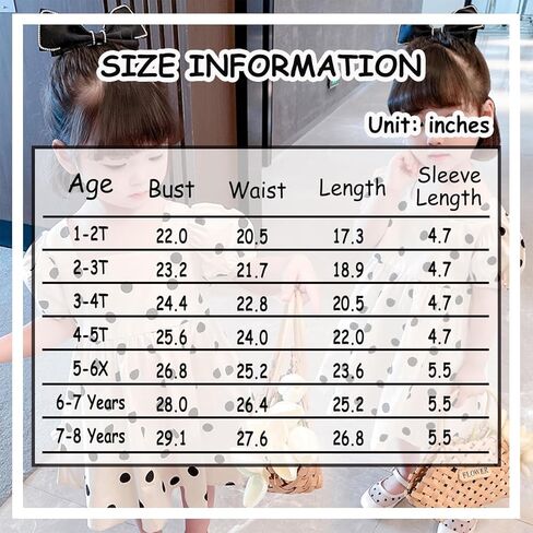 Toddler Girls Polka Dots Dress Short Sleeve Flower Girls Swiss Dots Flowy Pleated Party Dress Size 1-8T in Kuwait