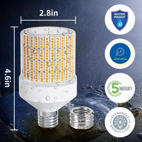 NS 700W Equivalent Led Corn Light Bulb 2 Pack 10500 Lumens 5000K Daylight White Lamp E26/E39 Medium Mogul Base 70W Large Area Lighting for Outdoor Indoor Garage Warehouse High Bay Lights in Saudi Arabia