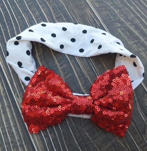 Honkenda طفل الفتيات الأحمر Bowknot عقال فيونكات شعر ، مرونة بريق الترتر رباط شعر اكسسوارات للرضع حديثي الولادة in Kuwait