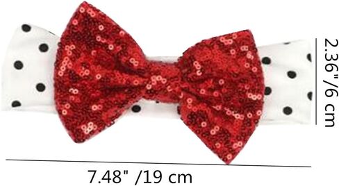 Honkenda طفل الفتيات الأحمر Bowknot عقال فيونكات شعر ، مرونة بريق الترتر رباط شعر اكسسوارات للرضع حديثي الولادة in Kuwait