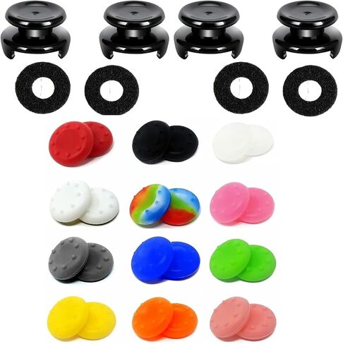 ملحقات وحدة التحكم مقابض عصا التحكم لأجهزة إكس بوكس، زوجان من العصا العالية، 20 قطعة من موسعات مقابض عصا التحكم و4 قطع ملحقات حلقات دقيقة لجهاز تحكم إكس بوكس ​​وان/السلسلة X - لون مختلط 1 in Kuwait