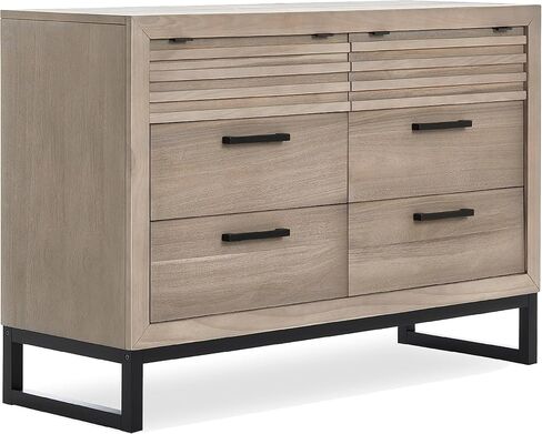 Evolur Kyoto Double Dresser in Imperial Grey, Comes Fully Assembled, Comes with Anti Tipping Kit, Made of Hardwood, Unique Two Tone Design, Wooden Nursery Furniture in Saudi Arabia