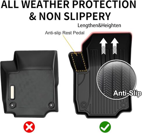 AOMSAZTO Floor Mats Compatible with 2018-2024 Chevrolet Equinox, Custom Fit Chevy Equinox Floor Liners 1st & 2nd Row All-Weather Protection, Black. in Kuwait