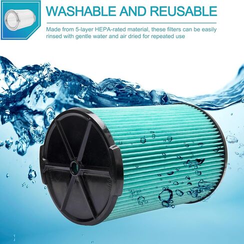 عبوتان من مرشح بديل VF6000 مكون من 5 طبقات للمكانس الكهربائية الرطبة/الجافة Ridgid سعة 5-20 جالون، 6 عبوات VF3502 أكياس فلتر فراغ عالية الكفاءة مكونة من طبقتين متوافقة مع مكنسة Ridgid الرطبة/الجافة سعة 12-16 جالونًا in Kuwait