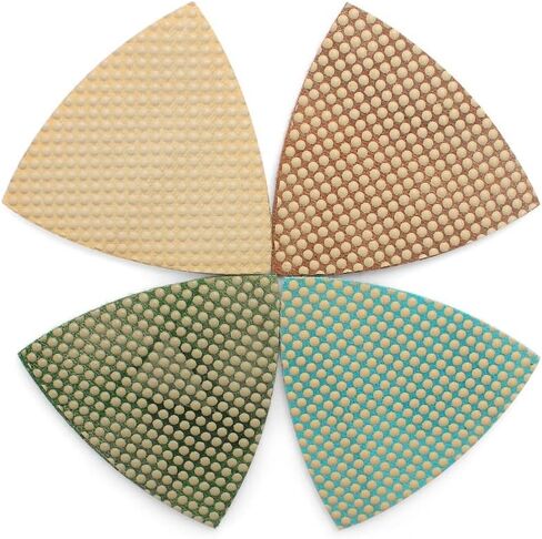 Diamond Triangular Polishing Pads Glass Triangular Sanding Pads, for Concrete Granite Marble Glass (4 PCS) in Saudi Arabia