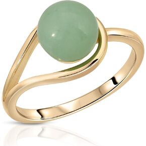 Regalia by Ulti Ramos 925 Sterling Silver 8mm Genuine Green Jade Ring
