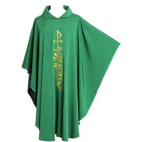 BLESSUME Priest Chasuble Green Embroidered Catholic Church Robe