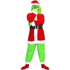 Christmas Green Big Monster Costume Adult Christmas Cosplay Costume Furry Green Monster Halloween Costumes