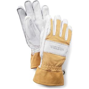 Hestra Mens Mens and Womens Ski Gloves: Guide Leather Winter Gloves with Wool Lining