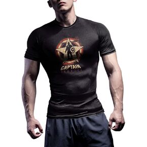 Men's Compression Shirt Short Sleeve Casual and Sports t Shirt Athletic Fitness Tops for Men in Saudi Arabia