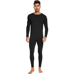 WiWi Thermal Underwear for Men Bamboo Viscose Long Johns Set Soft Warm Base Layer Lightweight Top and Bottom Sets S-XXL