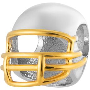 3D Football Helmet 925 Sterling Silver Charm Bead For Pandora & Similar Charm Bracelets/Necklaces