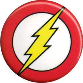 The Flash Lightning Logo on Red Button / Pin