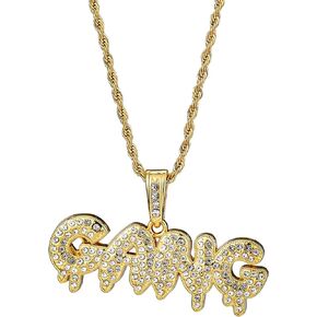 Heavstjer Hip Hop Iced Out Jewelry Alloy Letter Pendant Necklace