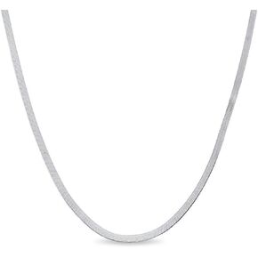 Verona Jewelers Sterling Silver 2.5MM Herringbone Flat Snake Magic Chain -925 Vintage Shiny Chain for Men and Women