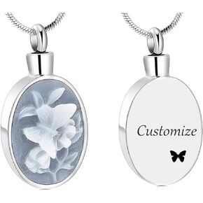 Butterfly Cremation Jewelry for Ashes Memorial Lockets Urn Necklace for Ashes Pendants Stainless Steel Keepsake Jewelry for Ashes
