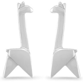 Boma Jewelry Sterling Silver Origami Giraffe Stud Earrings