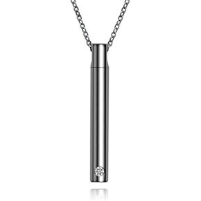 Bar Urn necklace for ashes 925 Sterling Silver Simple cylinder Memorial Keepsake Minimalist Cremation Jewelry pendant necklace for men