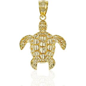 CA CHARMAMERICA Gold Mini Turtle Charm - 10 Karat Solid Gold - Turtle Pendant