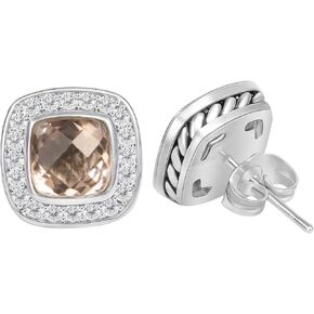Myshiwu Designer Twisted Cable Wire Cubic Zirconia Stud Earrings Antique Fashion Brand Braided Jewelry for Women Gift