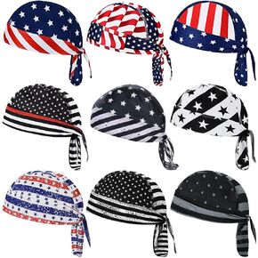 ZUYYON 9 Pcs Do Rag Skull Cap Sweat Wicking Head Wraps Cooling Durags Beanie Skull Bicycle Helmet Liner Bandana for Men Women in Kuwait