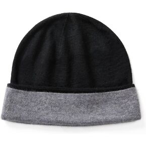 Cashmere Reversible Beanie Hat Double-Side-Wear Winter Knit Hat for Men and Women Keep 37.5° Warm