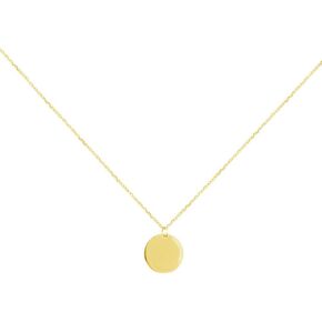 Round Gold Coin Pendant Necklace for Women Girls 925 Sterling Silver 18K Gold Plated Simple Small Full Moon Minimalist Geometric Disk Circle Chain Delicate Choker Jewelry BFF Fashion Gifts Box
