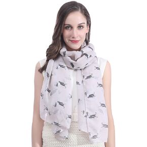 Basset Hound Dog Print Women's Scarf Shawl Wrap Lightweight