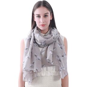 Lina & Lily West Highland White Terrier Dog Print Women's Scarf Shawl Wrap Lightweight