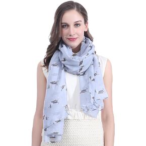 Basset Hound Dog Print Women's Scarf Shawl Wrap Lightweight