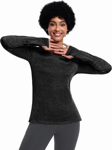 قميص اليوجا للسيدات بأكمام طويلة من ADOME قمصان التمرين للنساء سريعة الجفاف وصالة الألعاب الرياضية والجري بلايز اليوغا in Kuwait