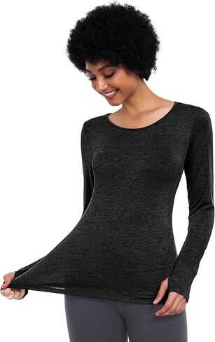 قميص اليوجا للسيدات بأكمام طويلة من ADOME قمصان التمرين للنساء سريعة الجفاف وصالة الألعاب الرياضية والجري بلايز اليوغا in Kuwait