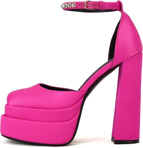 Keleimusi Strappy ومنصة مضخات الدانتيل متابعة مربعة براءات الاختراع والجلود عالية منعت الصنادل مكتنزة للنساء in Kuwait