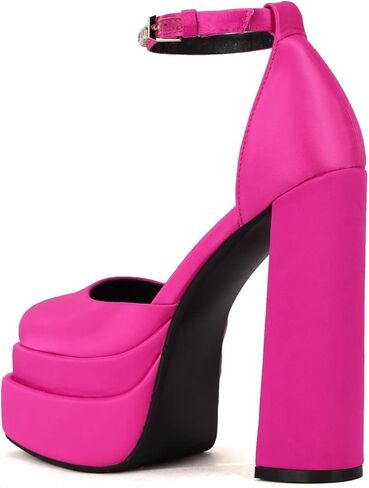 Keleimusi Strappy ومنصة مضخات الدانتيل متابعة مربعة براءات الاختراع والجلود عالية منعت الصنادل مكتنزة للنساء in Kuwait